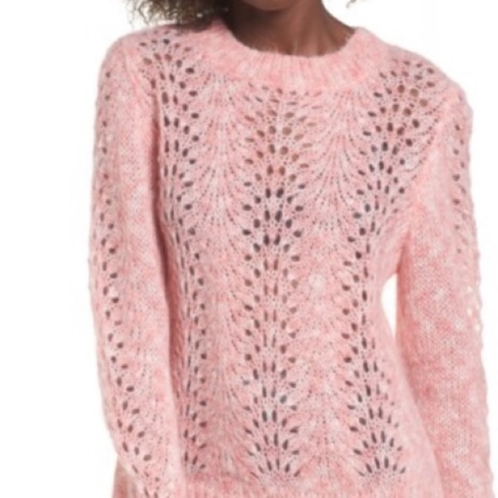 Topshop Strawberry Cream Open Knit Sweater… - Picture 2 of 6